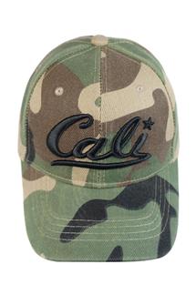 Cali Adults Cap (Black Thread)-H1423-GREEN CAMOUFLAGE